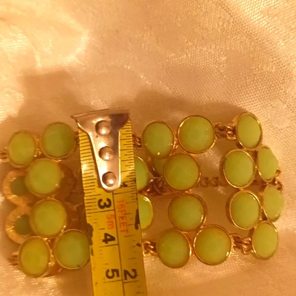 Kate Spade light green jade color and gold statement bracelet - Picture 7 of 7
